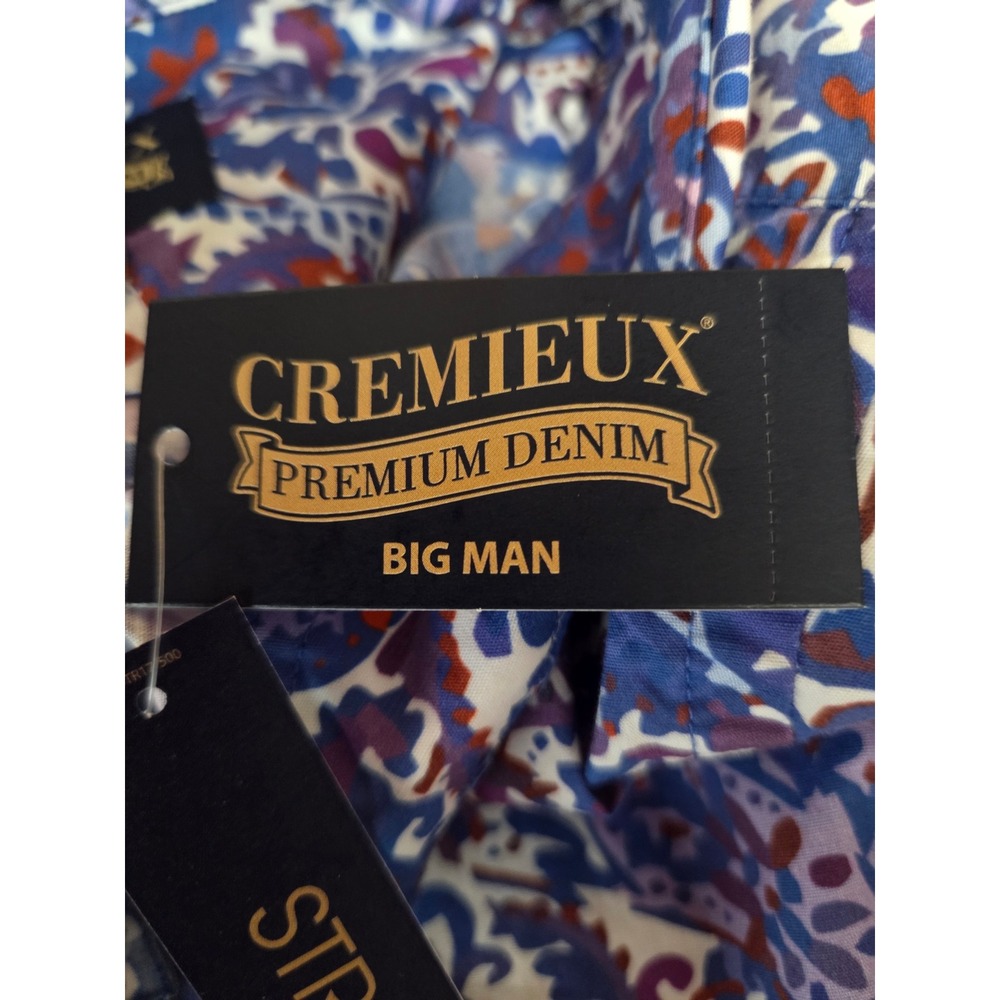 NWT Cremieux Premium Denim Mens 3XB Shirt Multi Color Paisley Artsy Stretch - Picture 9 of 9